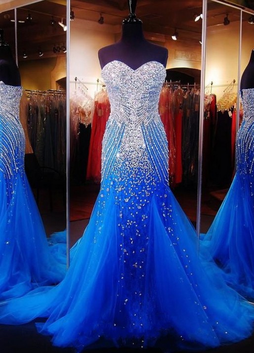 royal blue and silver wedding gowns