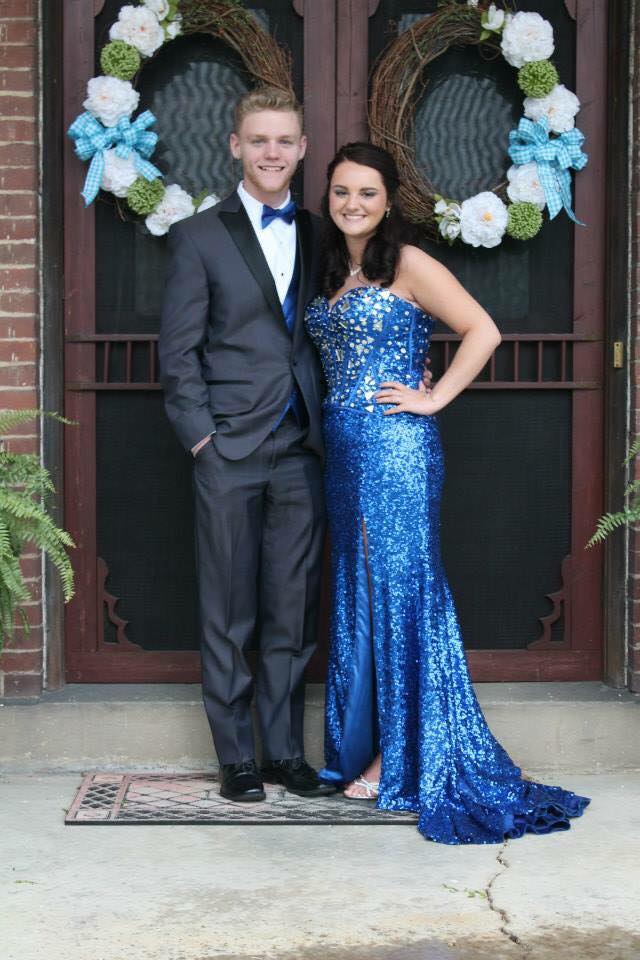 blue and silver prom