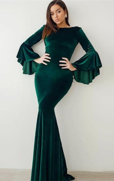 Velvet modest dress on sale