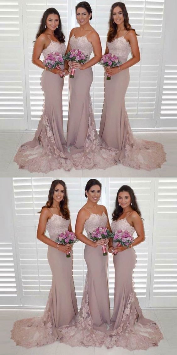 light pink lace bridesmaid dress