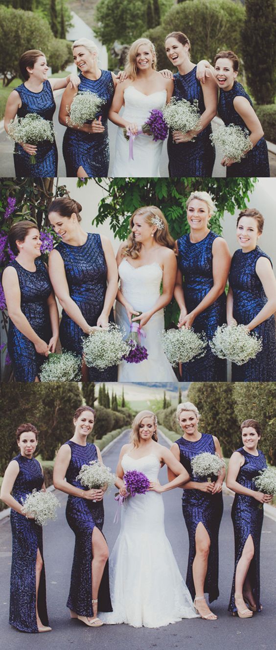 modest navy bridesmaid dresses