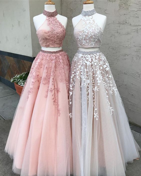 halter top ball gown