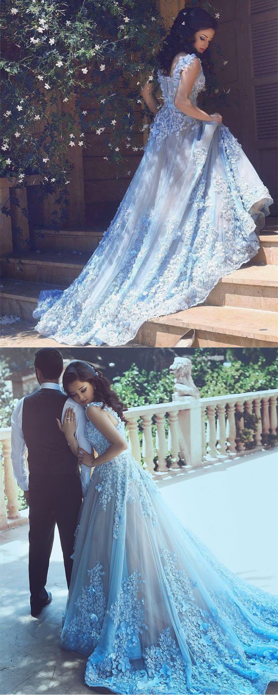 baby blue engagement dress