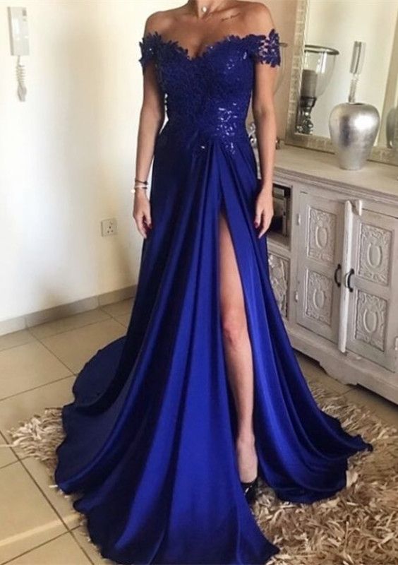 2019 royal blue prom hot sale dresses