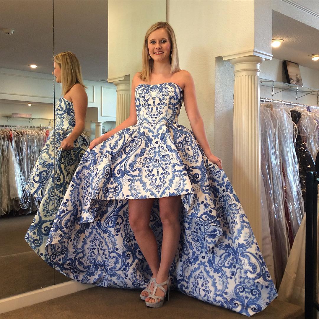 patterned homecoming dresses