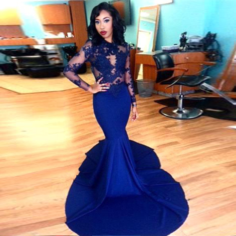 Royal Blue Prom Dresses Lace Evening Dress Sexy Prom Dress Prom