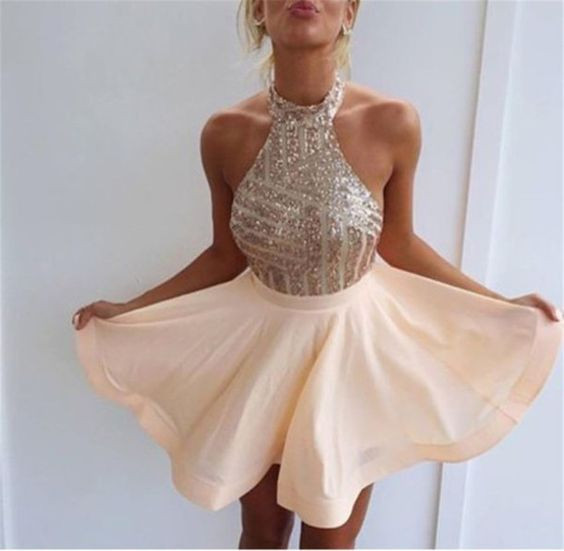 blush formal dresses short
