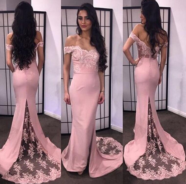 pink and black evening gowns
