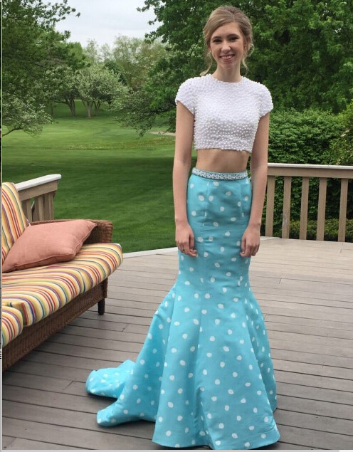 White Prom Dresses 2 Piece Prom Gowns 2 Piece Prom Dresses prom
