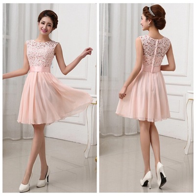 blush pink formal dress short