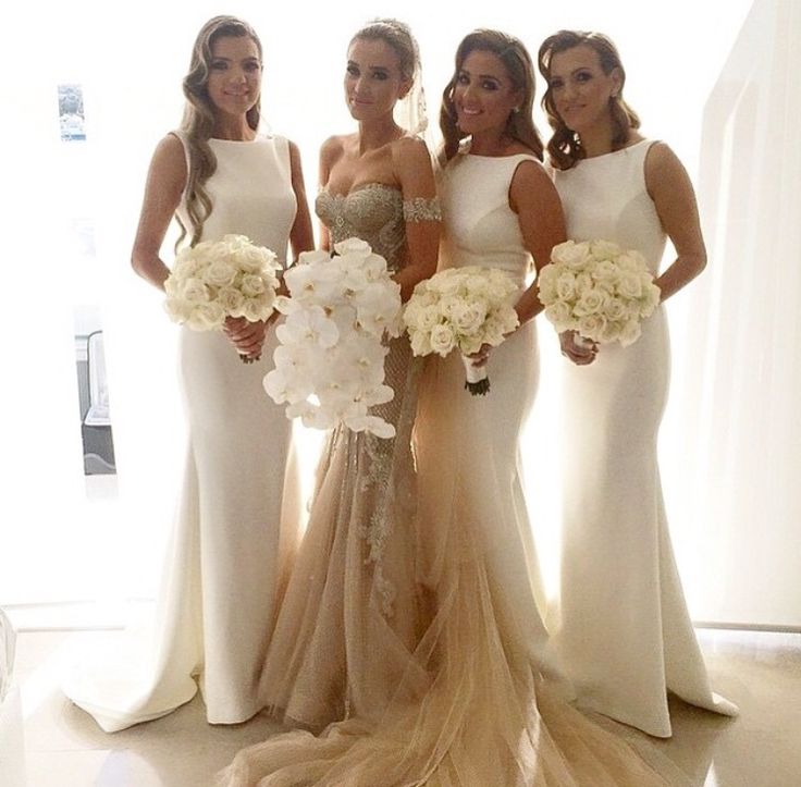 ivory mermaid bridesmaid dresses