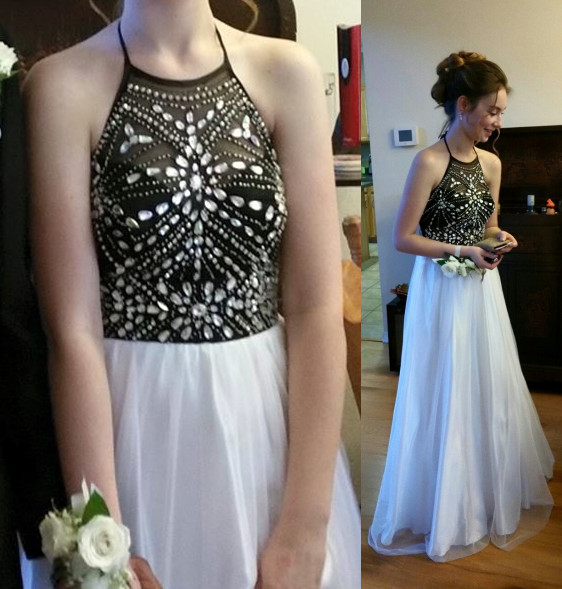 black and white simple dress