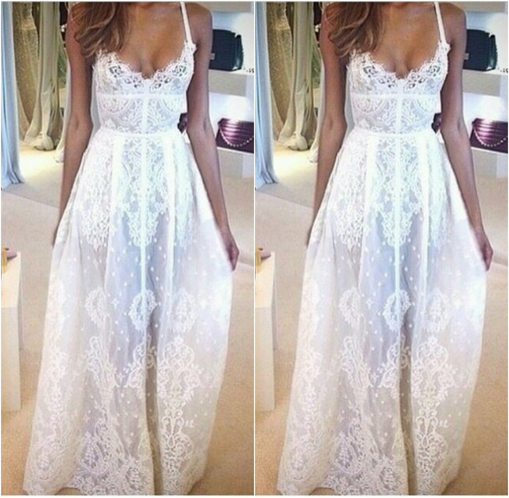 White Prom Dresses Long Prom Gown Lace Prom Gowns Simple Bridal