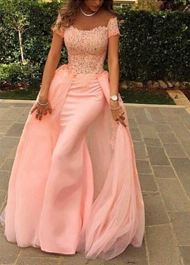 pearl pink prom dresses