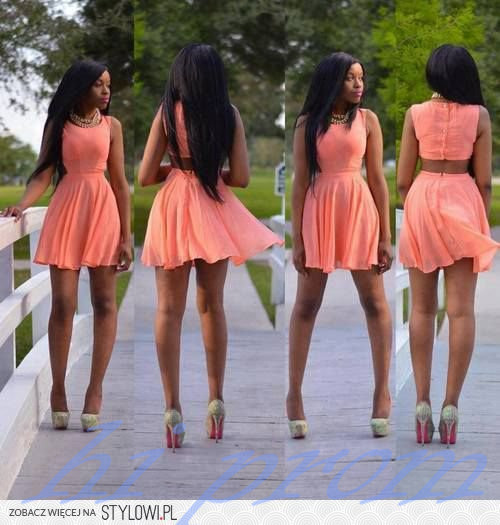Coral Homecoming Dress Chiffon Homecoming Dress Cute Homecoming