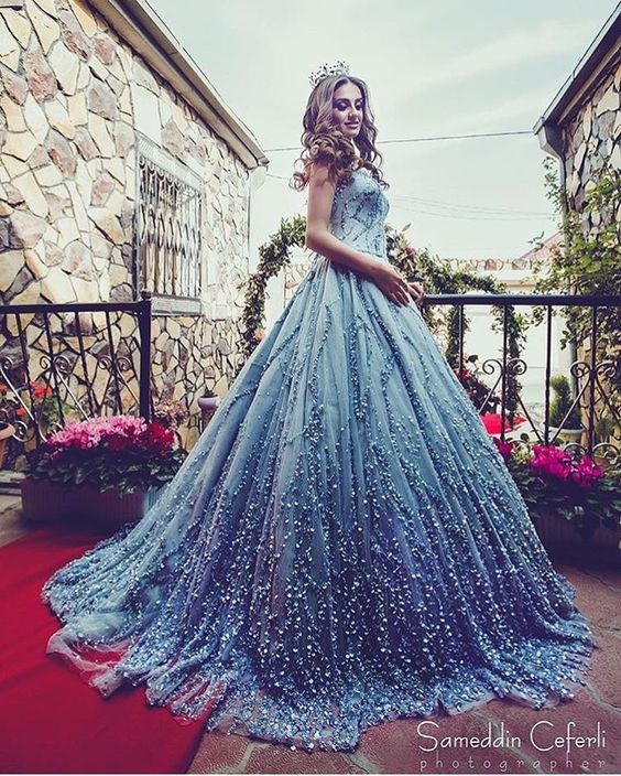 blue modest prom dresses