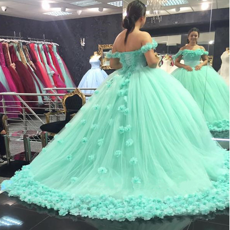 Prom Dress modest Prom Dress mint Green Quinceanera Dress ball