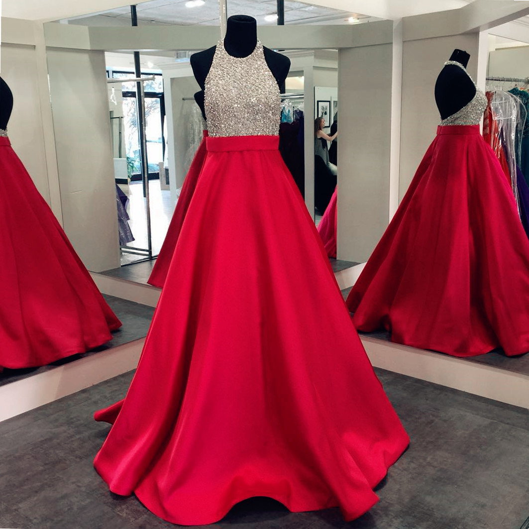 royal red prom dress