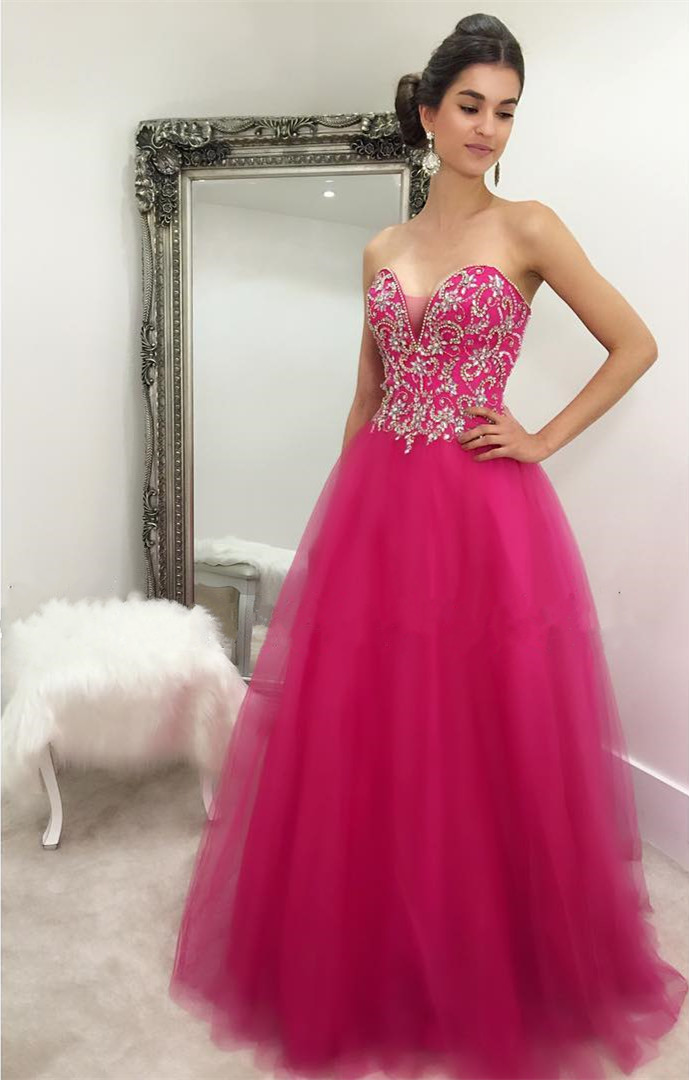 fuchsia prom dress 2019