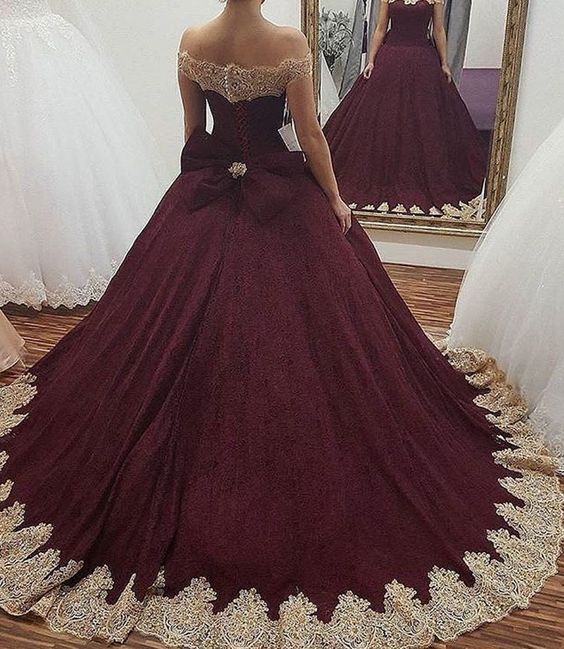 maroon wedding gowns