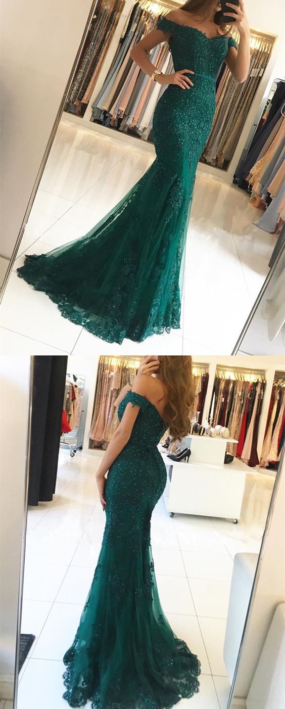 Dark green online prom dresses 2019