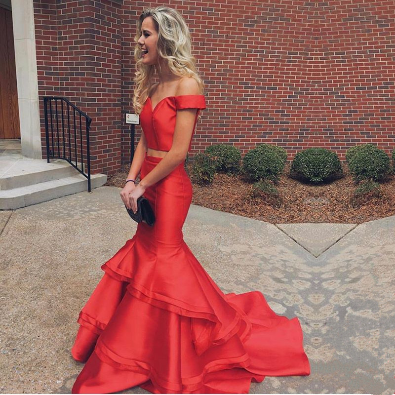 red orange prom dresses