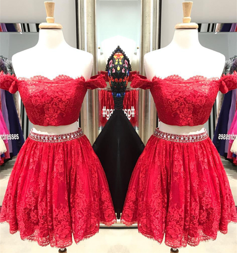 Red 2 piece homecoming dresses sale